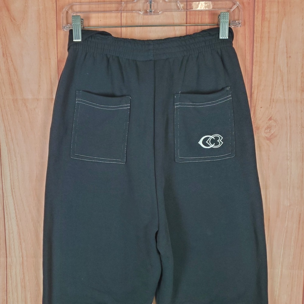 Reebok Cardi Knit Joggers Pants Womens Small Black Cotton Fleece Lined Casual - Picture 4 of 11